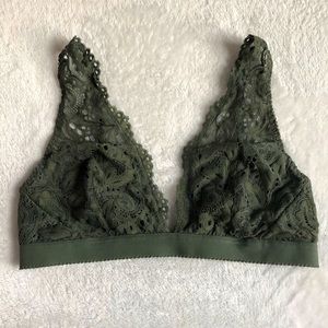 Secret Professions Olive Green Lace Bralette 🪴